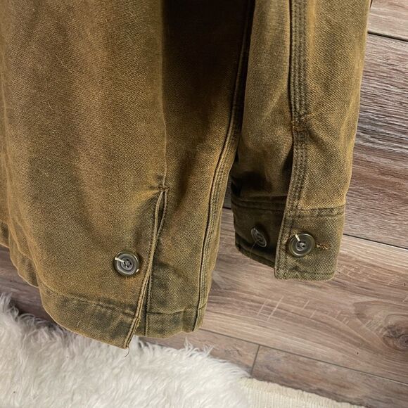 THE TERRITORY AHEAD Men’s Lined Barn Chore Jacket Coat Size Medium Brown READ - Picture 9 of 15